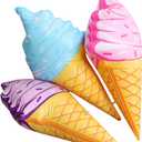 3pcs Inflatable Ice Cream Pool Toy PVC Material Floaties for Boys and Girls Adults Beach Pool Game Random Color