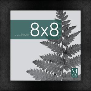 MCS Studio Gallery 8x8 Picture Frame Black Woodgrain, Wall Hanging & Easel for Tabletop Display, Square Photo Frame for Photos, Posters & Art Prints (2-Pack)