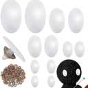 PH PandaHall 6 Styles White Safety Eyes 120PCS Oval Plastic Safety Eyes Craft Stuffed Animal Eyes with Washers for Crochet Plush Animal Amigurumi Puppet Teddy Bear Needle Felting Crafts Eyes
