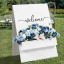 XunYee Artificial Wedding Flower Swag for Wedding Welcome Box Sign Artificial Flowers Decorations with Base for Reception Bridal Shower Party Ceremony Backdrop Outdoor Table Centerpieces(Blue)