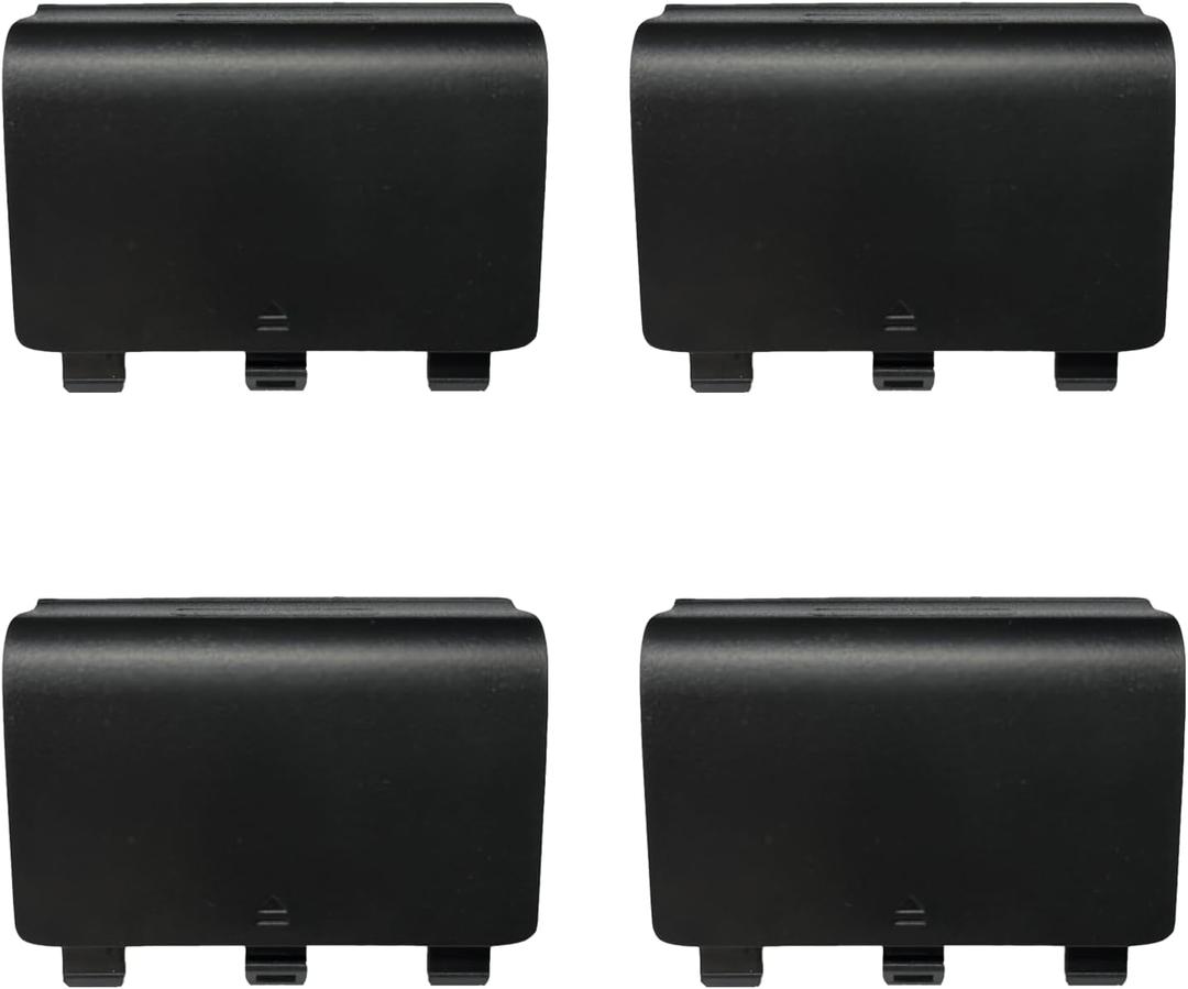 4 Pack One Controller Battery Back Cover for Xbox One, One S, One X Controller Battery Cover, Battery Back Shell Repair Part for Xbox One/One S/One X Controller, [NOT for Xbox Series X/S] (Black)