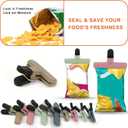 TACGEA Chip Clips, 8 Pack Food Clips, Upgrade Wide Open Bag Clip for Food Storage with Air Tight Seal Grip Neutral Color (4 x L, 4 x S)