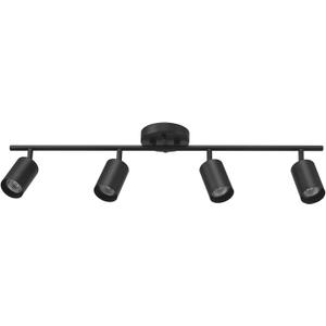 GLOBE Electric 64000012 30" 4-Light Track Lighting, Matte Black, Ceiling Light, Vintage, Kitchen Lights, Bulb Not Included