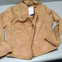 PRETTYGARDEN Women's Faux Suede Jackets 2026 Fashion Fall Clothes Long Sleeve Open Front Cropped Coat Outwear (Camel), Small