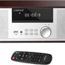 LONPOO Stereo Shelf System for Home, Vintage CD Player 40W RMS Micro Mini System with Remote Control, Bluetooth, FM Radio, USB MP3 Playback & Aux-in,Silver