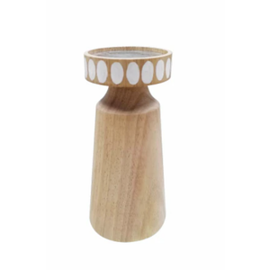 HD 8 IN WOOD CANDLE HOLDER
