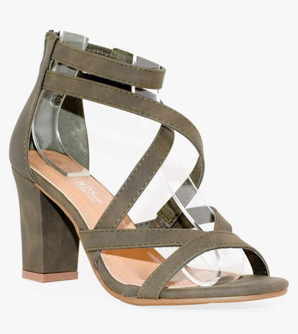 Women's Chunky Heel Ankle Strap Sandals, 8