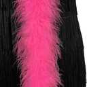 2 Yards 30g Fluffy Marabou Feather Boa for DIY Craft Sewing Trim Home Wedding Party Decoration-Pink