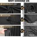 Black Backdrop Curtain 10x10ft - Wrinkle Free Polyester Photo Curtain Backdrop Wedding Back Drop Fabric Drapes for Party Decorations Background for Photography