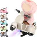 1 Pcs Doll Scooter Doll Vehicles Mini Electric Scooter Toy with Music & Lights Could Rotate 360 Dolls Accessories Cute Scooters Toy Ornaments Battery Not Included (Cream)
