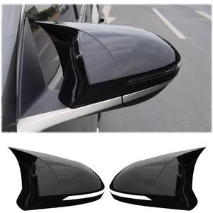MUXEE 2PCS New Sports Rear Mirror Cover Caps for Hyundai Tucson 2022 2023 2024 2025 ABS Side Door Wing Mirror Cap Covers Exterior car Accessories -Bright Black Suitable for Models with Turn Signals