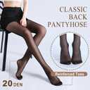 2 x 3 Pairs Sheer Tights for Women, 20 Denier Nylon Sheer Black Tights,Black,Nude,S-XL (Black, M)