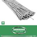 Sinlon 100pcs Heavy Duty Stainless Steel Fence Ties 11.8 inch Metal Zip Ties for Chain Link Fence, Chicken Coop, Dog Fence, Outdoor Fencing & Thermal Insulation (304 Stainless Steel Cable Ties)