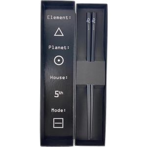 2 x AstroHashi, Zodiac Astrology Chopsticks with Box - Collectible Reusable Chinese Korean Japanese Chop Sticks - 9in Wooden Chopsticks (Leo)