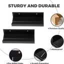 2 x Muzilife 12" Small Floating Wall Ledge Shelves with Lip - Set of 2 Wood Floating Shelves - Black Wall Mounted Picture Ledge for Office, Bathroom, Bedroom, Living Room, Kitchen