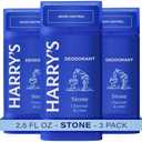 Harry's Aluminum Free Deodorant for Men - Odor Control, Stone Scent, 2.5 Oz, 3-Pack, Men's Deodorant
