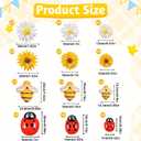 100Pcs Resin Bee and Sunflower Charms for Crafts Bumblebees
