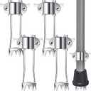 4 Pcs Cane Tips for Ice Retractable 5 Prong Hiking Attachment Replacement Grip Crutches Accessories Crutch Tips Accessories Cane Ice Attachments for Walking Sticks, Trekking Pole, Crutch (White)