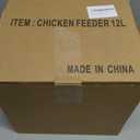Chicken Feeder No Waste 20 lb with 4 Ports, Rain Proof Gravity Feed Chick Feeders Bucket (Blue)
