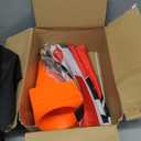 Tanlade 42 PC Traffic Cones and Checkered Flags Set Includes 12 Plastic Cones 24 Flags with Sticks 32ft Checkered Flag Banner 9.8ft Race Track Floor Mat Race Car Party Decorations