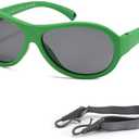 Teumire Kids Polarized Aviator Sunglasses Flexible Rubber Glasses Shades with Strap for Baby Boys Girls Age 0-36 Months