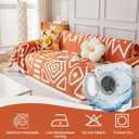 Boho Sofa Cover for Couch and Loveseat - Soft Chenille Furniture Protector for Dogs, 3 Cushion Couch Throw Cover, Pet Furniture Protector - Thick and Washable (Large:71"x118", Tassel Orange)