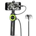 Anykit 360 4 Ways Articulating Borescope, Industrial Endoscope with 0.26 in Articulated Snake Camera, Inspection Camera with 6 Adjustable LED Lights Compatible with Phone and Android - 3.3 FT