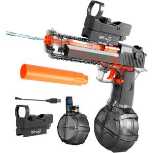 Electric Water Gun, Water Guns for Adults and Kids, Automatic High Power 500ml Squirt Gun, Long Range Water Gun Summer Water Toys for Boys Girls Pool Party Beach Outdoor Grey