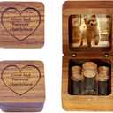 Pet Fur Keepsake Box with 3 Clear Glass Jars, Wooden Memorial Box for Dog, Cat Hair, Whiskers, Teeth,Tags, Memorial Gifts for Loss of Dog, Cat, Bunny, Horse, Pocket Pet