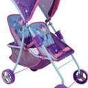 509 Crew Mermaid Twin Doll Stroller - Kids Pretend Play, Retractable Canopy, Easy to Fold for Storage & Travel, 2 Seats, Fits Dolls up to 18'', Ages 3+