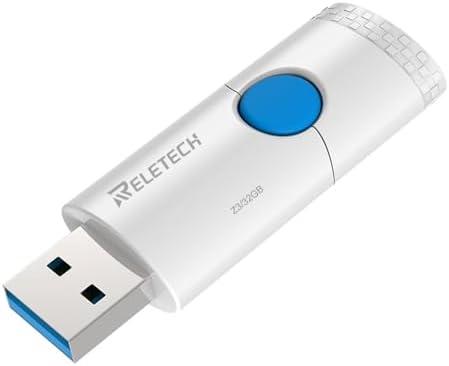 Flash Drive USB 128 GB Thumb Drive USB 3.2 Gen 1 Memory Stick Zip Drive Backup Jump Drive Single USB Drive for PC Laptop (White, 128, GB)