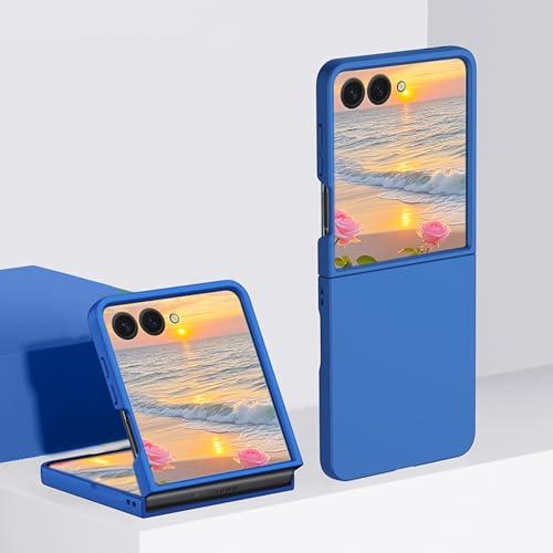 Megden for Samsung Galaxy Z Flip 7 Case Ultra Thin Skin Friendly Z Flip 7 Phone Case Full Protective Anti-Scratches Shockproof PC Wireless Charging Cover for Galaxy Z Flip 7 (Darkblue)