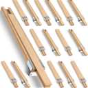 Maitys 8 Pcs Wood Drawer Slides Bottom Mount Classic 16 Inches Center Guide Track with Metal Slide Glides Traditional Wooden Drawer Rails for Dresser Replacement