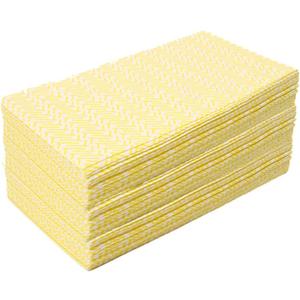 KMAKII 80 Pack Disposable Dish Cloths Heavy Duty Reusable Cleaning Wipes Dish Rags For Kitchen, 14 x 21 inches - Yellow