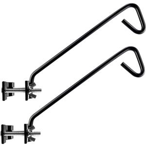 2 Packs 11 Inch Fence Deck Hook Rail Hanging Mounting Kit Heavy Duty Bird Feeder Hook Decorative Hanger for Bird Feeders Planters Suet Baskets Lanterns on Balcony Porch Railing Fence