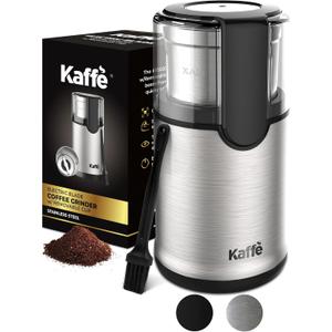Kaffe Electric Coffee Blade Grinder w/Removable Cup - 4.5oz - Stainless Steel (w/Cleaning Brush)