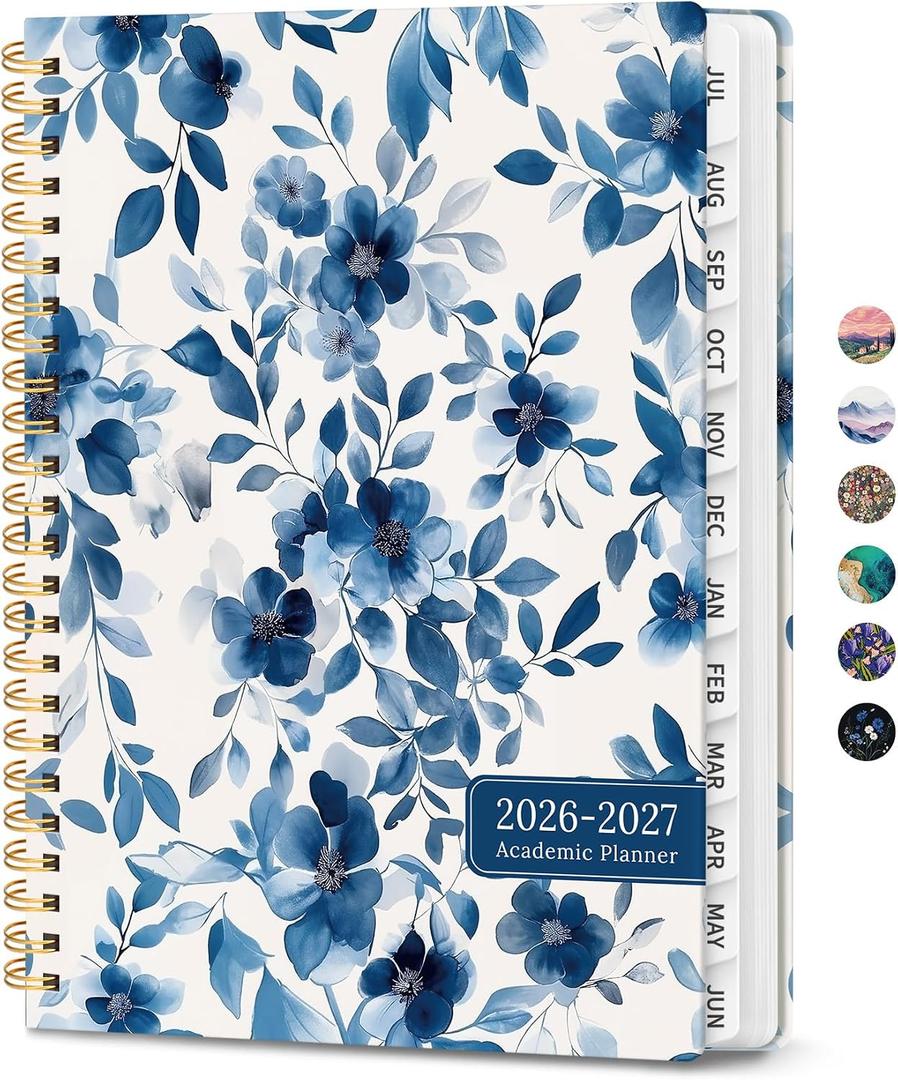 4 x ZOTIA Planner 2026-2027 Jul 2026-Jun 2027 Academic Monthly & Weekly Planner, A-Watercolor Petal