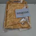 14.5'' Rattan Serving Tray Rectangle with Handles, Vintage Wicker Tray for Decor, Boho Seagrass Coffee Table Basket, Hand Woven Decorative Table Tray for Kitchen, Breakfast, Bathroom, Outdoor