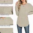 Motarto Lightweight Sweaters for Women Tunic Ribbed Tops Pull Over Casual Long Sleeve Shirts Plus Size Top for Daily Wear (Large, Khaki)