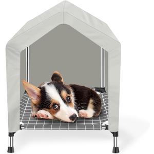 Elevated Dog House for Outdoor or Indoor - Waterproof Dog Tent Cat House, Dog Sunshade Tent, Pet House with Removable Cover, Suitable for Small Cats Dogs