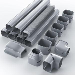 4'' 23Ft Mini Split Line Set Cover, Upgraded UV-Proof PVC Pipe | DIY Decorative Lineset Cover Kits with Flexible Duct for Mini Split Air Conditioner, Central AC, HVAC, Heat Pumps