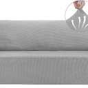 Asnomy Couch Covers for 3 Cushion Couch Stretch Sofa Covers Slipcovers, Pet Protector Furniture Covers for Dogs Cats Spandex Jacquard Fabric Small Checks （Large，Gray）