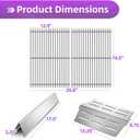 Stainless Steel 7524 Grill Grates for Weber Genesis E310 E320 E330 S330 EP-310 with 7620 Flavorizer Bars and 7622 Heat Deflector 19.5” Grill Replacement Parts for Weber 300 Series 7528, 7621