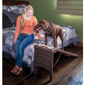 Pet Gear Free Standing Pet Ramp for Cats and Dogs, No Assembly Required, Easy Fold for Storage or Travel, Portable, Espresso