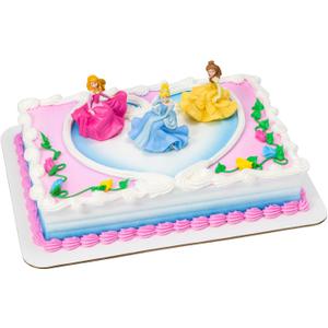 DecoSet Disney Princess Once Upon a Moment Cake Topper, 3-Pc Decorations Set with Aurora, Belle, and Cinderella Collectible Figure for Hours of Fun After the Party