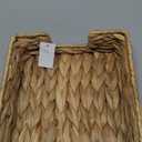 YAHUAN Water Hyacinth Napkin Holder Wicker Tissue Paper Holder Woven Napkins Dispenser for Kitchen,Serving Tray Basket for Tables (Original) (2.75"D x 8.66"W x 2.75"H)