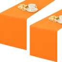 2 Pack Orange Table Runner 12 x 60 Inch Solid Color Farmhouse Runners Coffee Table Dresser for Daily Party Home Decoration
