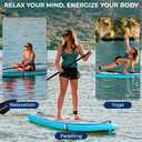 SereneLife Ultra-Light Inflatable Stand Up Paddle Board with Premium SUP Accessories - Extra Wide Stable Design with Non-Slip EVA Deck Pad for Youth and Adults of All Skill Levels - 350 lbs Capacity