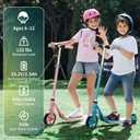 Electric Scooter for Kids Ages 6+, Bluetooth Music Speaker, 150w Hub Motor, Up to 10 mph, 60 mins Ride Time, Led Display, Colorful Lights, 4 Height Adjustable, Best Gift Ideas for Boys and Girls