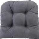 Klear Vu Gripper Overstuffed Universal Non-Slip Dining Chair Cushions for Kitchen Decor or Office Use, U-Shaped Skid-Proof Seat Pad, 15x15 Inches, 2 Count (Pack of 1), Linear Bluestone